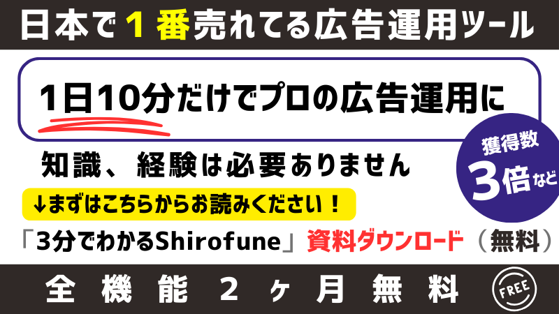 ３分でわかるShirofune。No.1広告運用自動化ツール